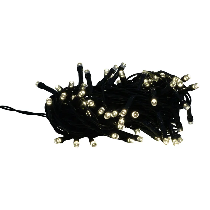 100er LED Lichterkette mit Timer batteriebetrieben Warmweiß