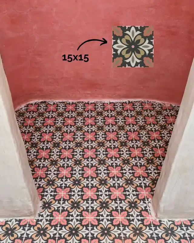 14,625 m² Restposten Bodenfliesen 15×15 cm Florales Muster Daisy Day