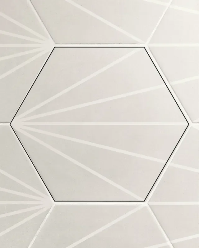 15,75 m² Restposten Sun Hexagon Fliesen Pearl 23x26cm Betonoptik Sunny Pearl