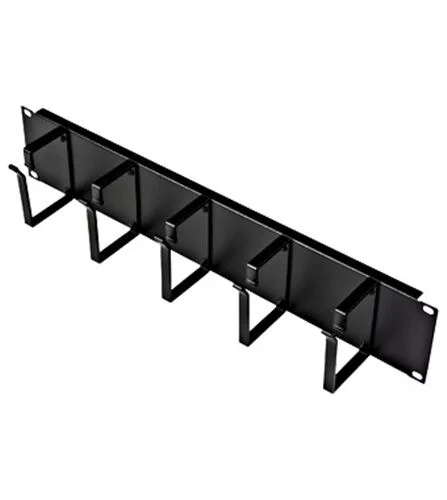 19″ Kabelführungspanel, 2HE, 5 Metall-Ringe 63mm, RAL9005