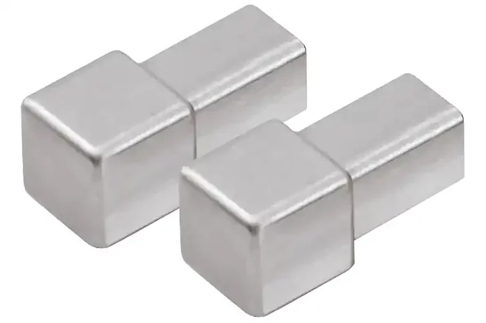 2 Stk. Dural Ecken für Fliesenprofil Feinschliff SQUARELINE Druckgruss Höhe 9 mm