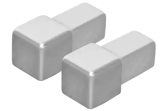 2 Stk. Dural Ecken für Fliesenprofil natur SQUARELINE Druckgruss Höhe 10 mm
