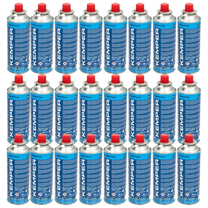 24x Kemper Gasdruckkartusche Butan Nr 577 Unkrautbrenner Campinggrill 390ml 227g