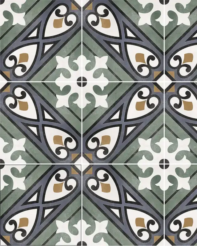 25,5 m² Restposten Bodenfliesen 15×15 cm im Jugendstil Flo Mabel