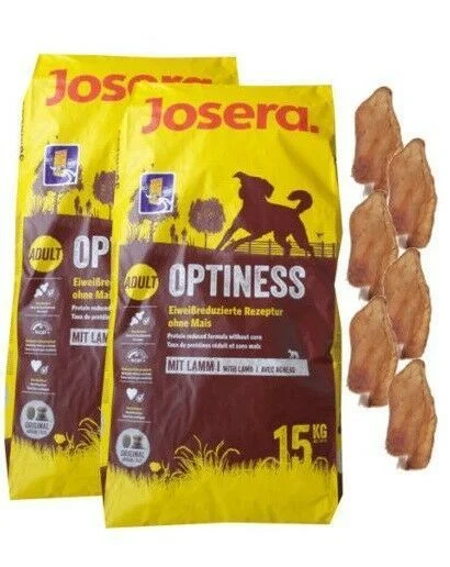 2x15kg Josera Emotion Optiness Hundefutter + 6 x Kaninchenohren