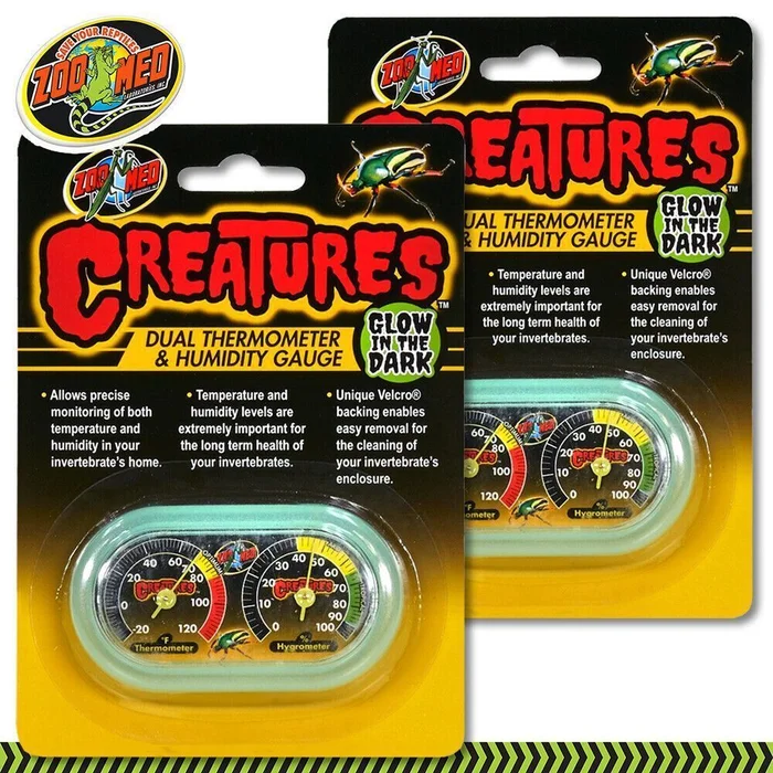 2xZoo Med Creatures? Dual Thermometer & Humidity Gauge Thermometer u. Hygrometer
