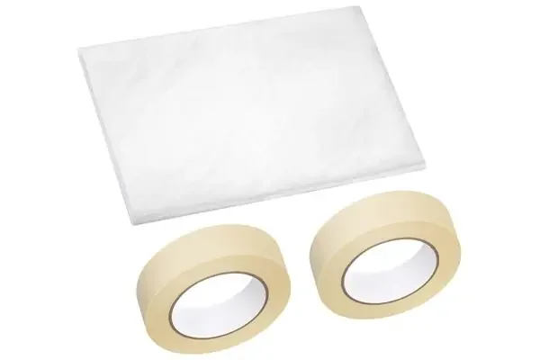 3 tlg. Abdeck-Set mit Folie 4 x 5 m, Flachkrepp