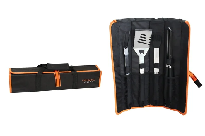 4 tlg. Grillbesteck Set inkluive Tasche