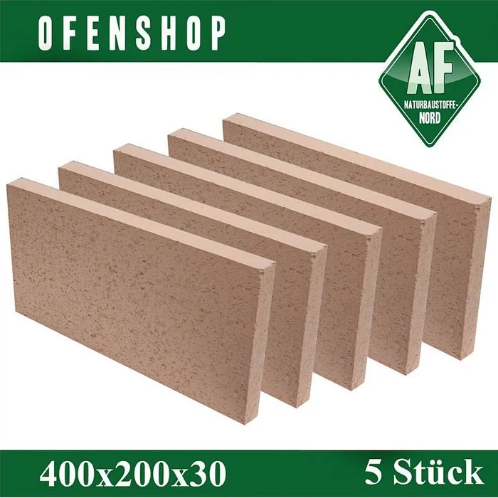 400x200x30 5 Stk Schamotteplatte Schamott Kachelofen Schamotte