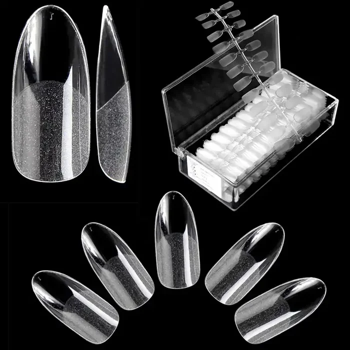 500 Mandel Press On Tips mattiert (lang)