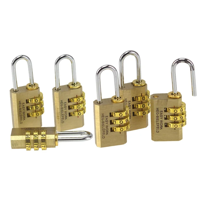 6er Set Koffer Zahlenschloss Vorhängeschloss mit Zahlenkombination