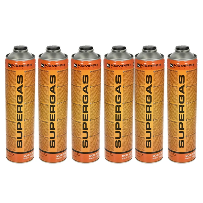 6x Kemper Gaskartusche Nr 575 bis 1800 °C Lötgas 30% Propan 70% Butan 600ml 330g