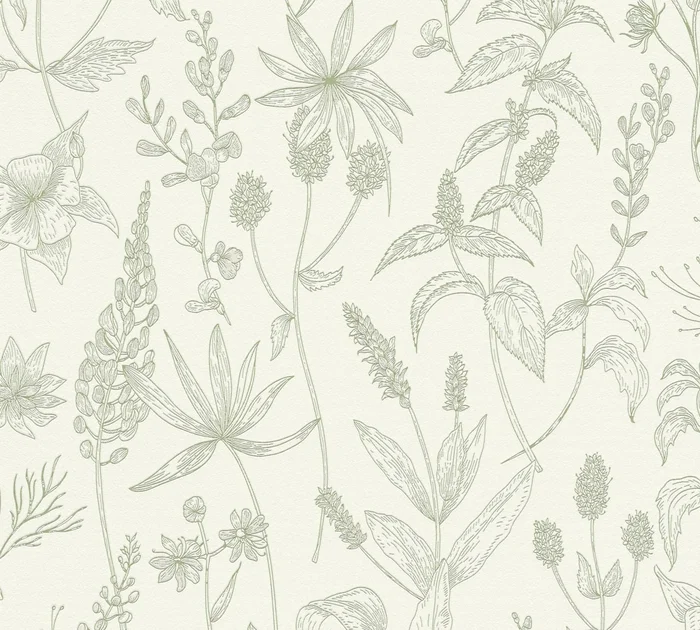 A.S. Création Vliestapete Casual Living Blumen Grün matt leicht strukturiert