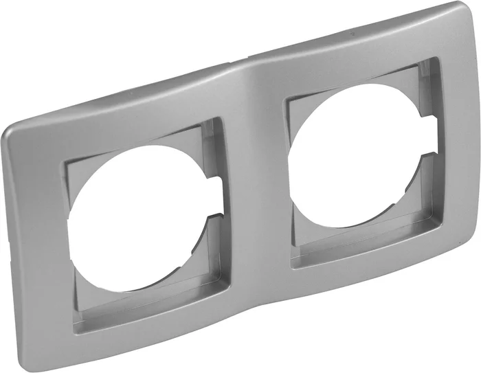 Abdeckrahmen Kreta, 2-fach, waagerecht (silber)