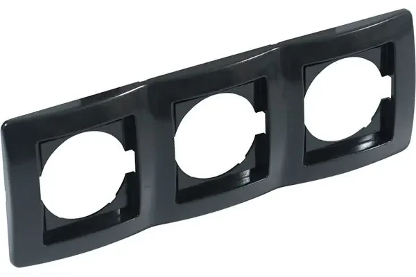 Abdeckrahmen Kreta, 3-fach, waagerecht (schwarz)