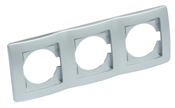 Abdeckrahmen Kreta, 3-fach, waagerecht (silber)