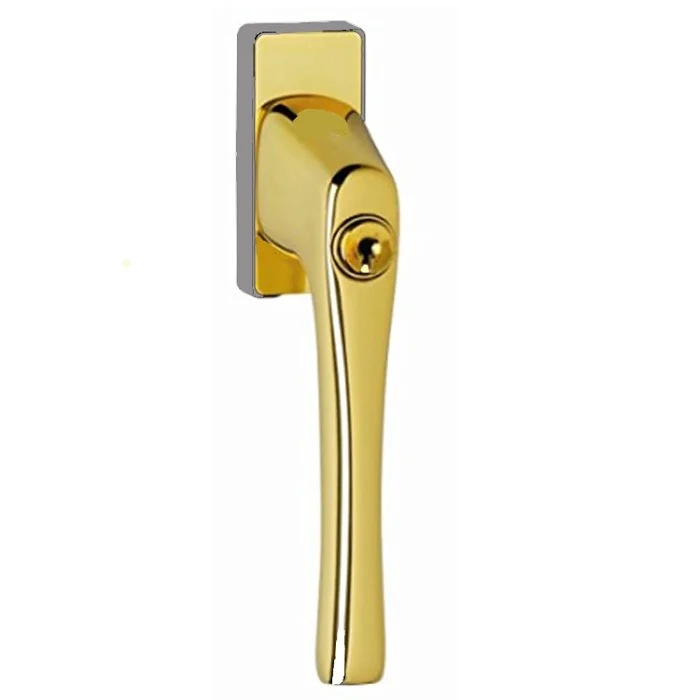 abschließbarer Fenstergriff in Messing poliert