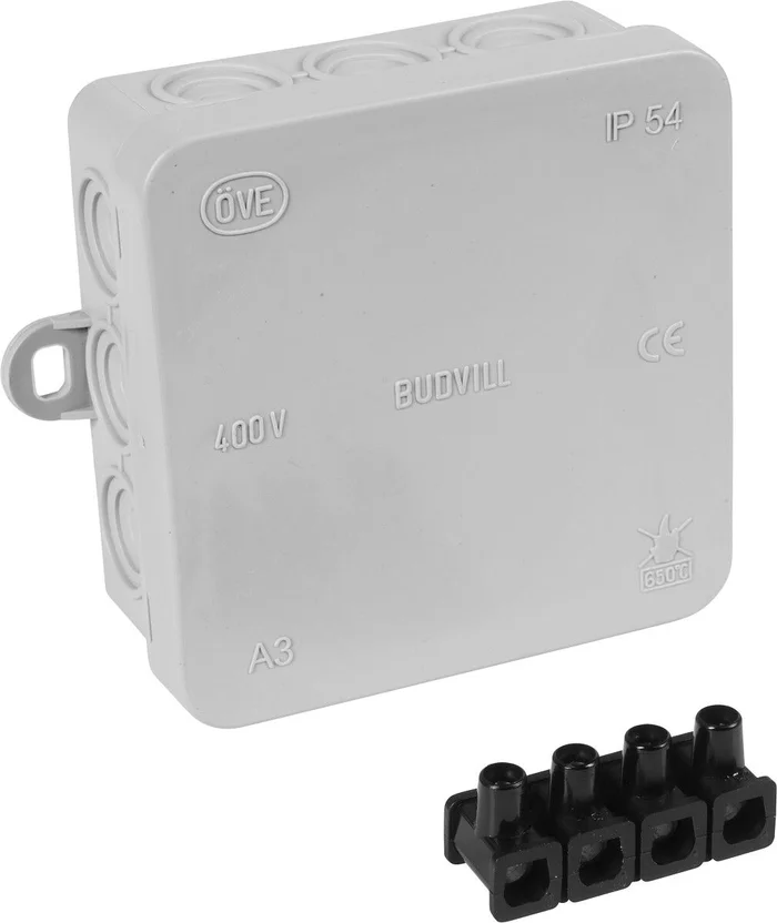 Abzweigkasten Klemmleiste IP54 Aufputz 85x85x37 mm