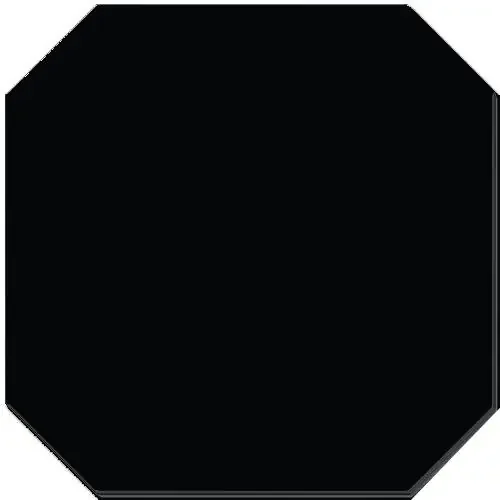 Achteck-Fliese schwarz matt 20×20 cm „Ottagono Nero“ Retro-Look Oktagon glasiert