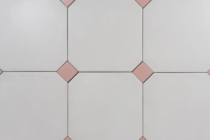 Achteckfliese weißgrau ohne Einleger 20×20