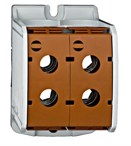 Aluminium / Kupfer Klemme, 1-polig, Doppel 185mm² braun