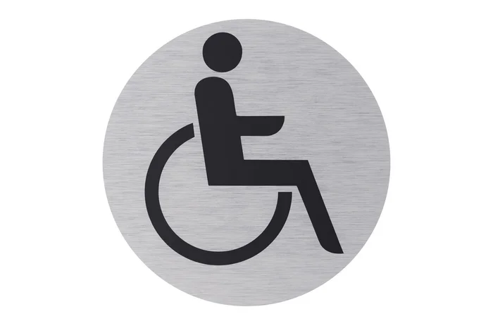 Aluminium Schild “Rollstuhl“, Ø 75 mm