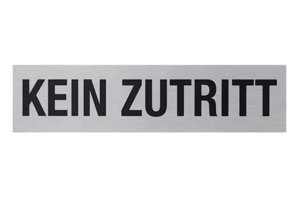 Aluminium Schild „Kein Zutritt“, 160 x 40 mm