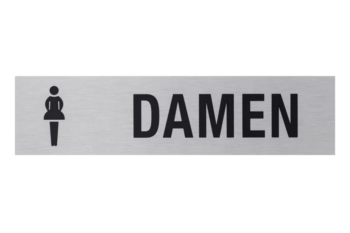 Aluminium Schild „WC Damen“, 160 x 40 mm