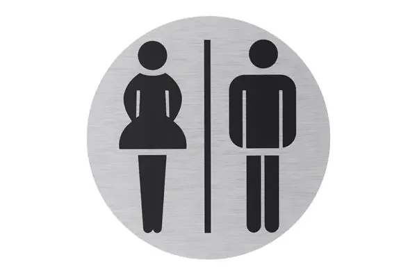 Aluminium Schild ‘‘WC Damen/Herren‘‘, Ø 75 mm