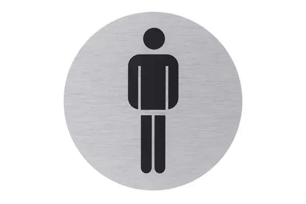 Aluminium Schild ‘‘WC Herren“, Ø 75 mm