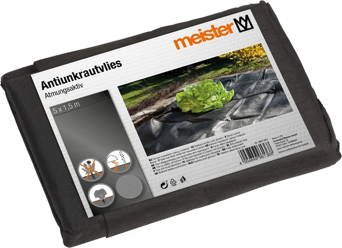 Anti-Unkrautvlies, 5 x 1,5 m (schwarz)