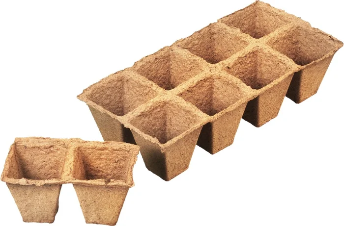 Anzuchttöpfe quadratisch, 6 cm, 24 Stck. (naturbraun)