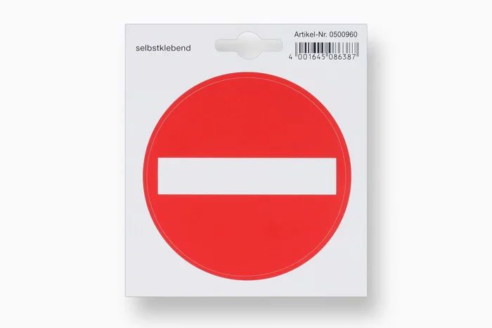 Aufkleber „Durchgang verboten“, 110 x 110 mm