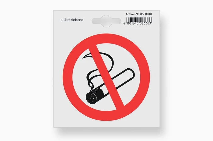 Aufkleber „Rauchen verboten“, 110 x 110 mm