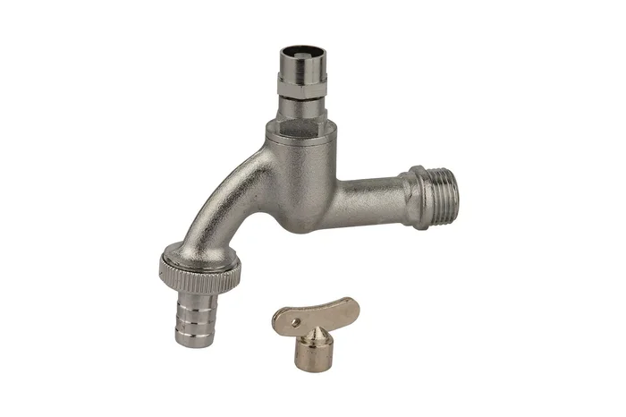 Auslaufventil mit Steckschlüssel, matt (chrom)