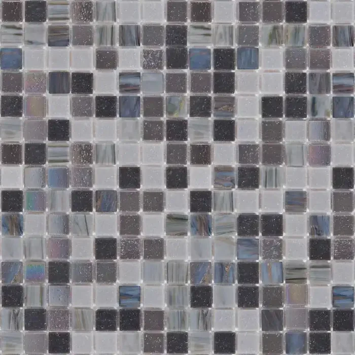 Bärwolf Glas Black Marmo Mix Glänzend Mosaikfliese 2×2 Art.-Nr. GL-K09