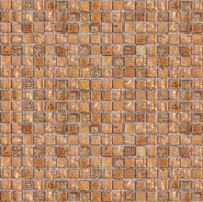 Bärwolf Glas Warm Gold Carved Glänzend Mosaikfliese 29,8×29,8 Art.-Nr. GL-2488