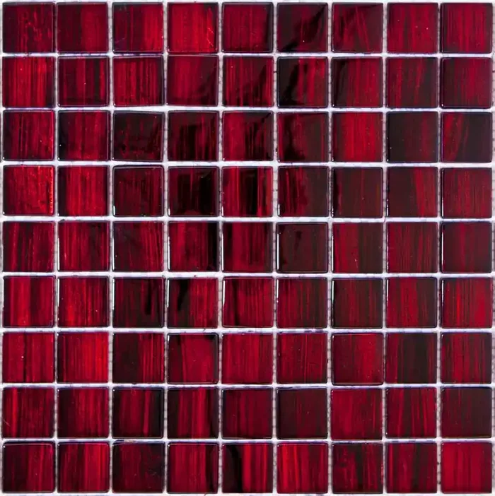 Bärwolf Glasmosaik Jewelry Ruby Red Glänzend Mosaikfliese 3×3 (28,8 x 28,8) Art.-Nr. GL-13002