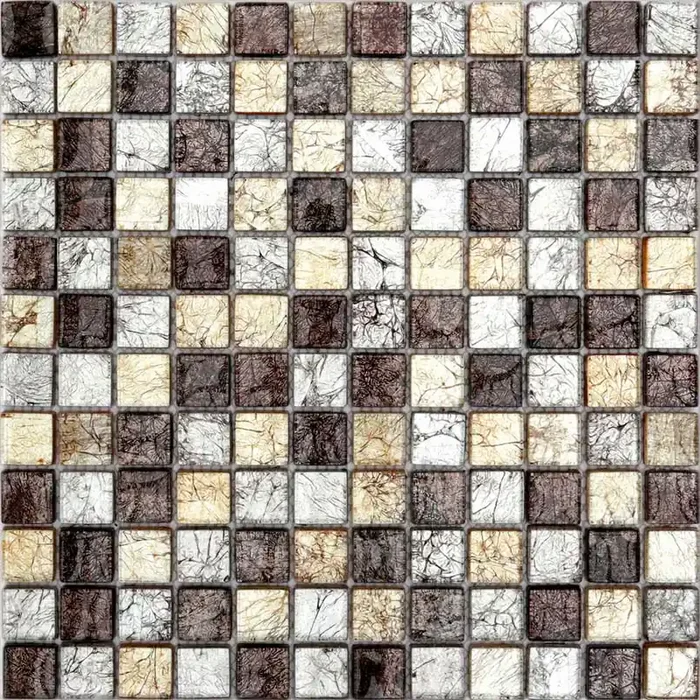 Bärwolf Renaissance Brown Mix Glänzend Mosaikfliese 29,4×29,8 Art.-Nr. GL-14042