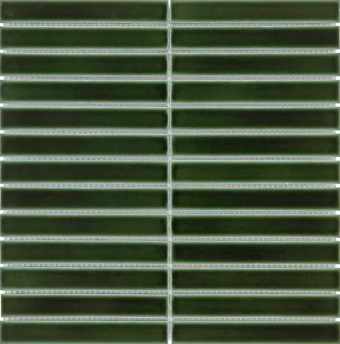 Bärwolf Stripes Racing Green Glossy Glänzend Mosaikfliese 29,6×29,9 Cm Art.-Nr. KIT-23006