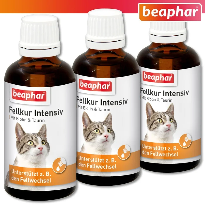 Beaphar 3 x 50 ml Fellkur Intensiv Katze