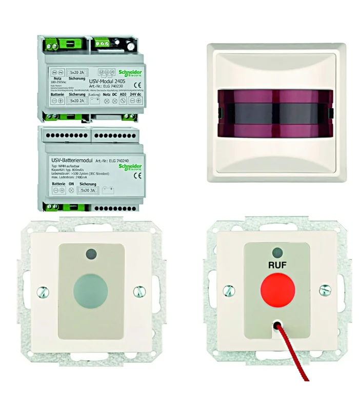 Behinderten-WC-Set mit USV-Netzteil und Batteriemodul, VISIO