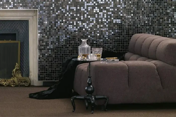 Bisazza Mosaikfliesen „Iside“ schwarz glänzend 32,2×32,2 cm