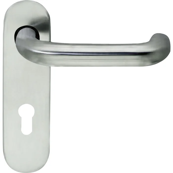 BKS Drückerlochteil B 72110 mit Kurzschild PZ 72 mm, für außen rund, Edelstahl