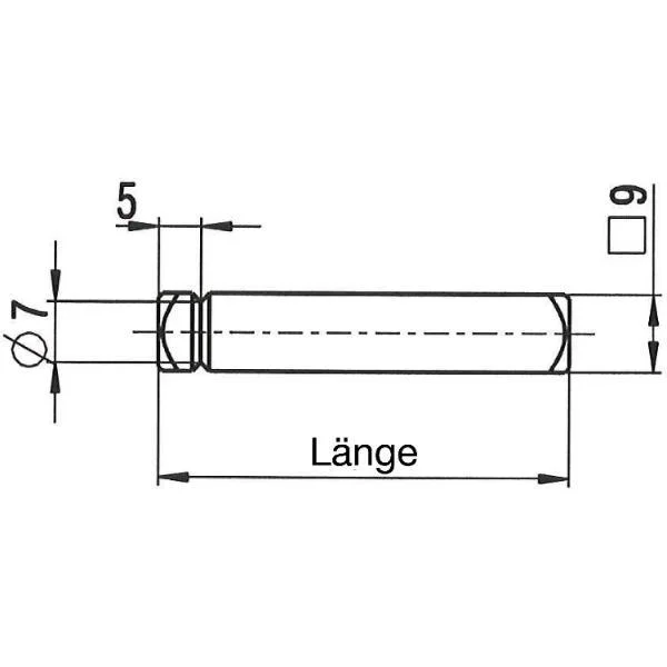 BKS Drückerstift einseitig für Standflügel 78440 70mm Stahl verzinkt