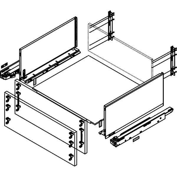 blum LEGRABOX pure SET Höhe F, TIP-ON, 40kg, NL 400, INOX