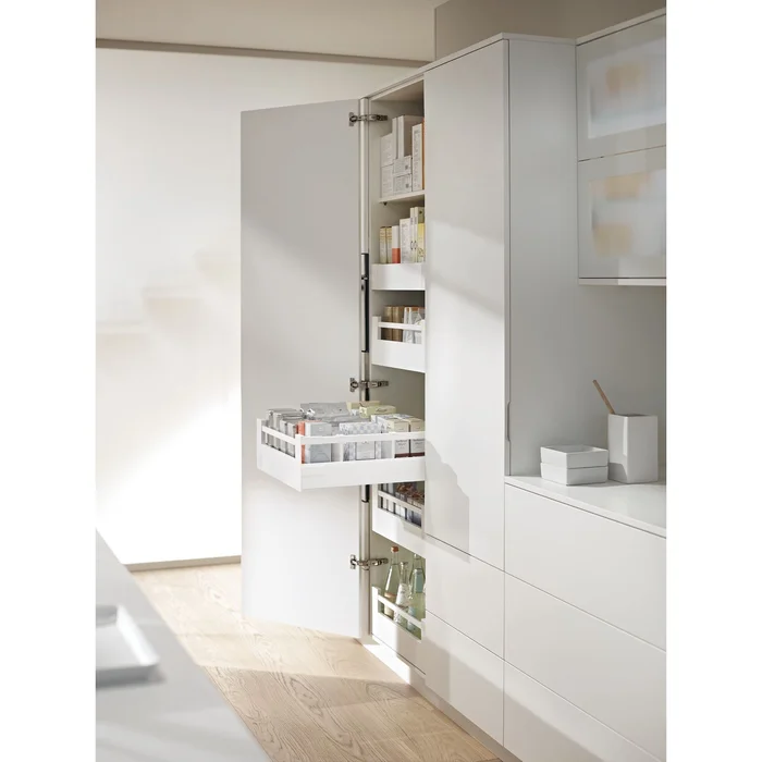 blum SPACE TOWER TANDEMBOX antaro mit Reling NL500 KB600 weiß