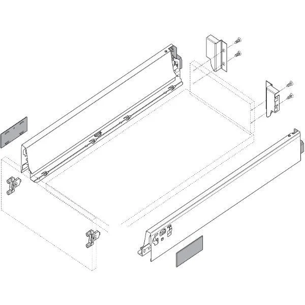 blum TANDEMBOX antaro SET Höhe N, BLUMOTION M, 30kg, NL 550, grau RAL 9006