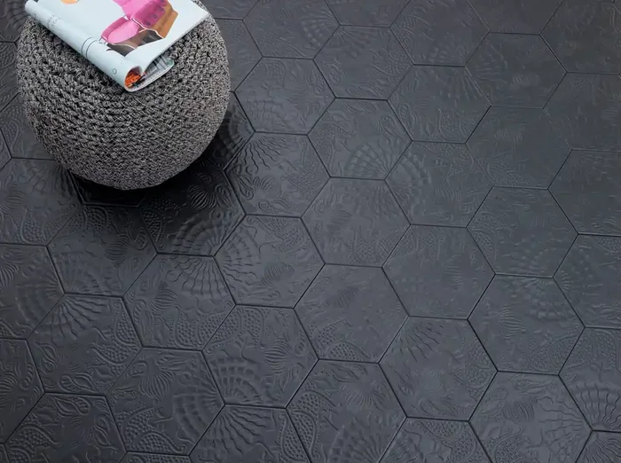 Bodenfliese Aphrodite Schwarz 25x25cm