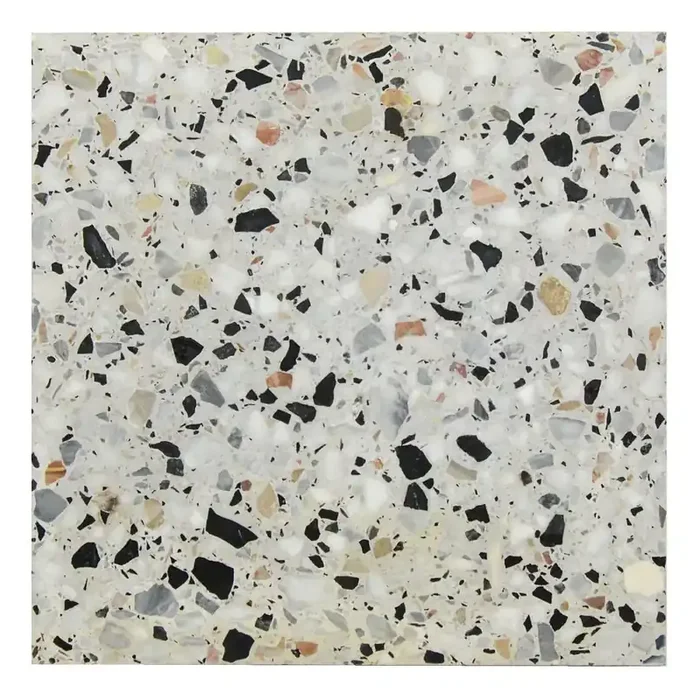 Bodenfliese Betonwerkstein E1206 weiß schwarz grau 30×30 cm